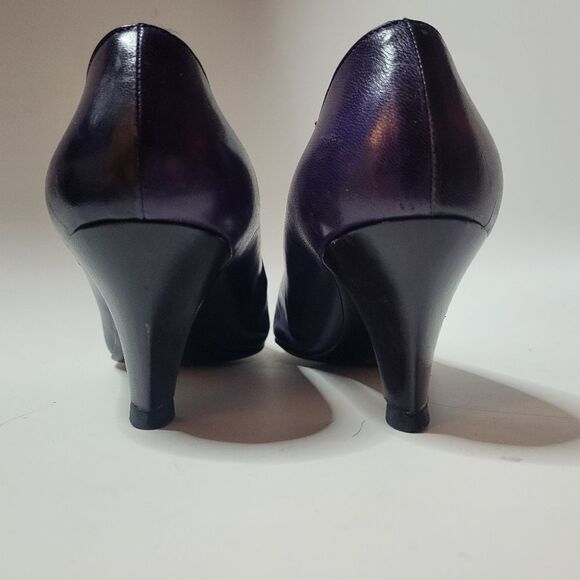YSL Paris Vintage 2Tone Purple Leather Heels - Picture 3 of 16